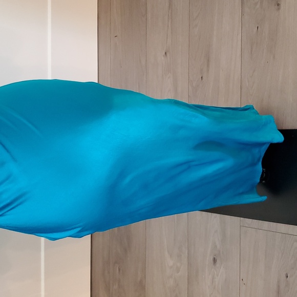 SNDYS Blue Strapless silky  satiny maxi Dress Size S good condition - Picture 5 of 8